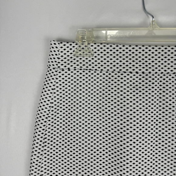 LOFT Womens Black & White Polka Dot Scalloped Hem Skirt Career Size 6 - Picture 2 of 13